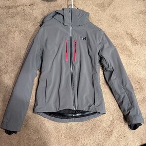 Helly Hansen Women's Aphelia Ski Jacket Grey with Pink Accents